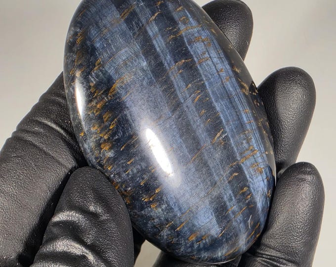 Blue Tigerseye Palm Stone