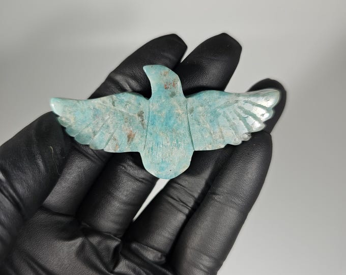 Smoky Amazonite Eagle Carving