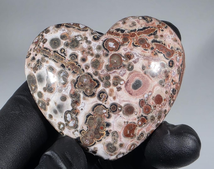 Leopard Skin Jasper Heart Stone