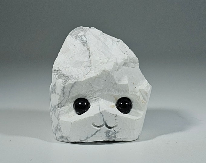 Howlite Pet Rock Carving