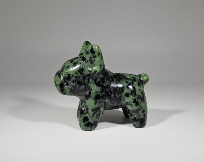 Ruby in Zoisite Dog Carving