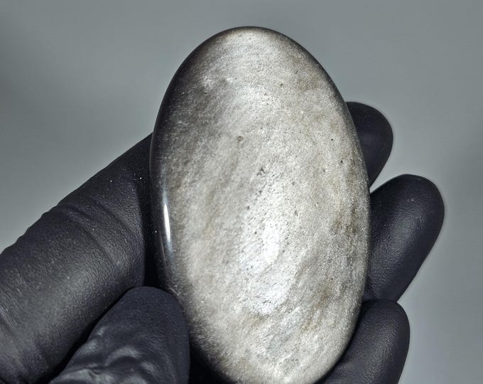 Silver Obsidian Palm Stone