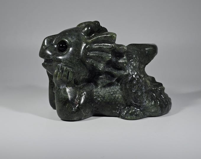 Green Jade Dragon Carving