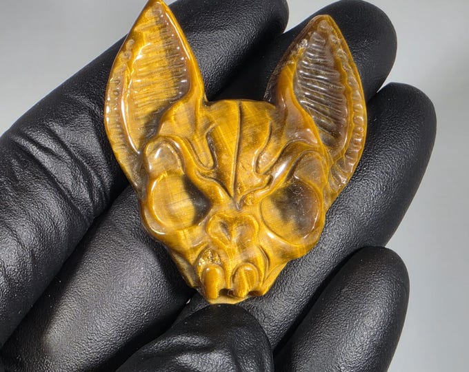 Tigerseye Bat Carving