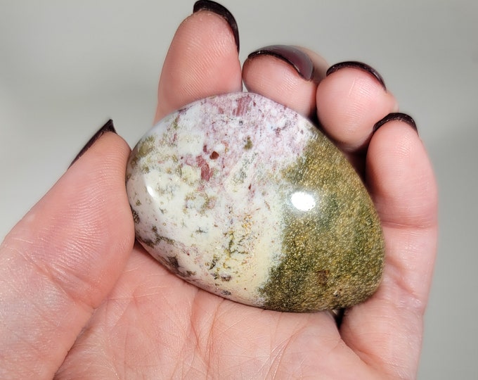 Colorful Ocean Jasper Palm Stone