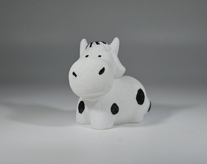 White Jade Cow Carving