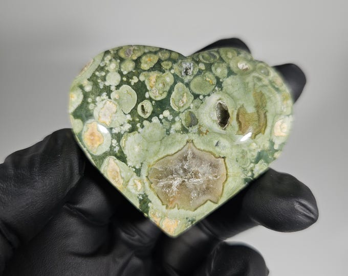 Rainforest Jasper Heart Carving