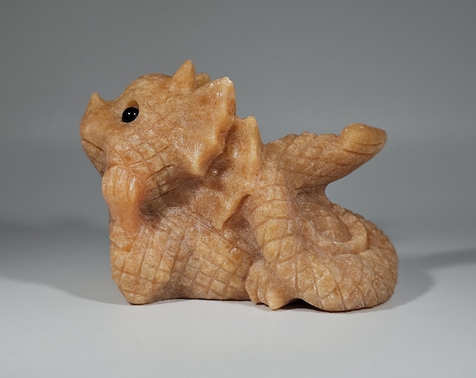 Adorable Sunstone Dragon Carving