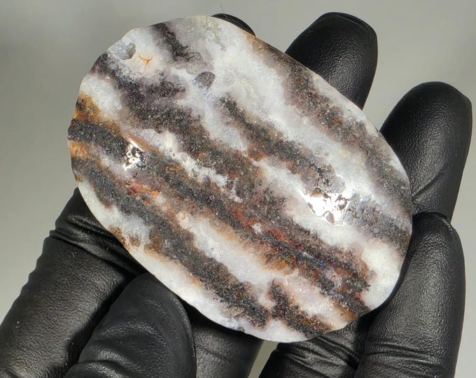 Purple Zebra Jasper Palm Stone
