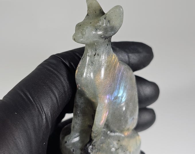 Labradorite Cat Carving