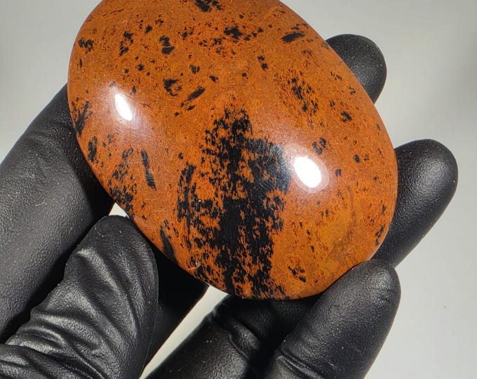 Mahogany Obsidian Palm Stone