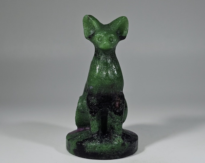 Ruby in Zoisite Cat Carving