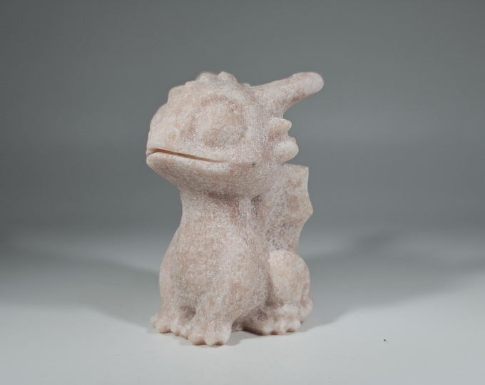 Pink Opal Dragon Carving