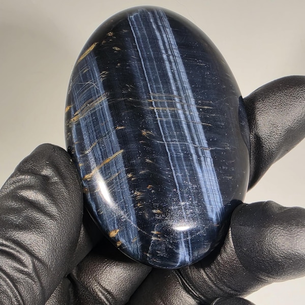 Blue Tigerseye Palm Stone