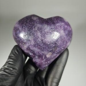 Lepidolite Heart Carving