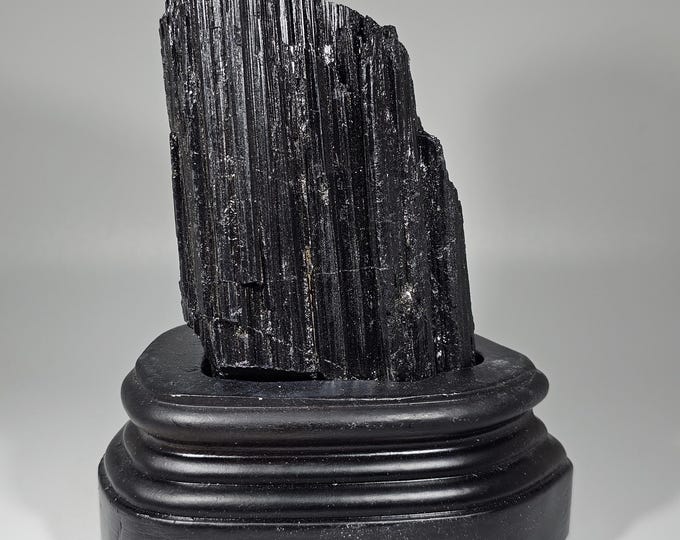 Black Tourmaline Specimen with Stand
