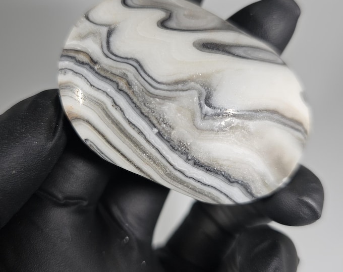 Banded Calcite Palm Stone