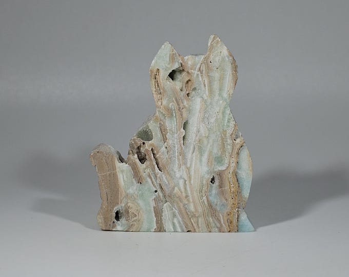 Hemimorphite Cat Carving