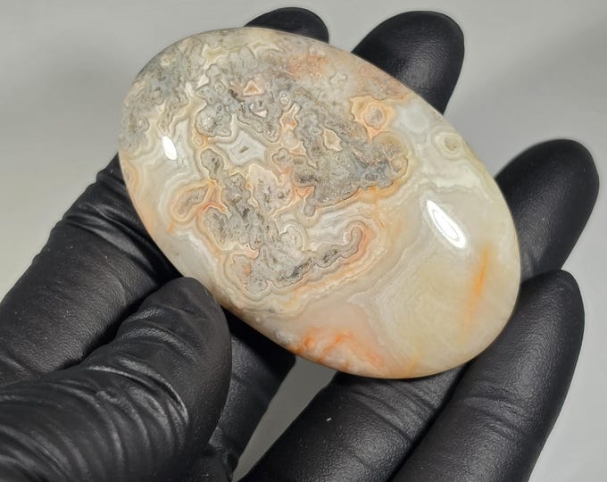 Crazy Lace Agate Palm Stone