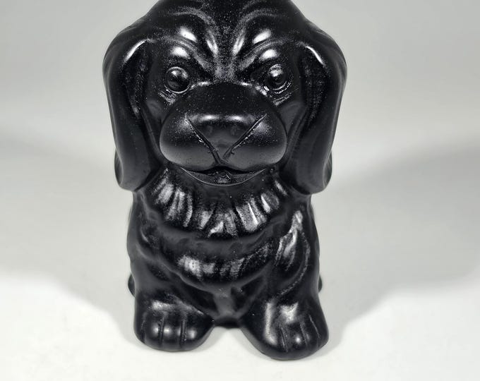 Obsidian Dog Carving