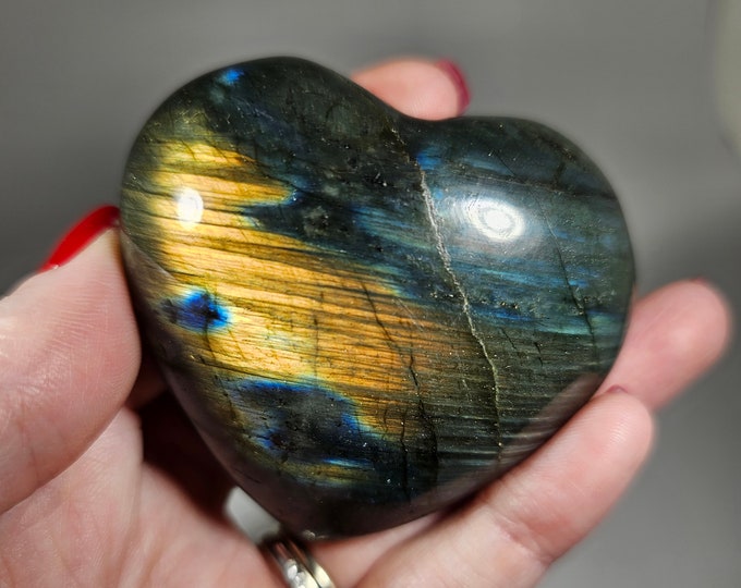 Labradorite Heart Carving