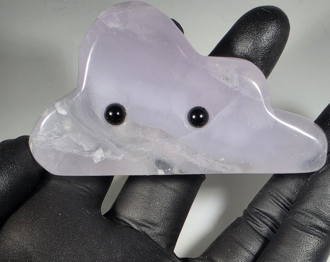 Silk Fluorite Cloud Pet Rock Carving