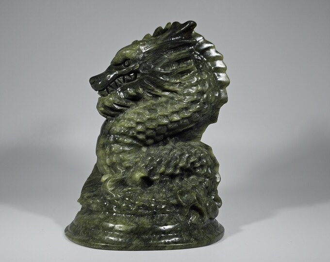 Green Jade Dragon Carving