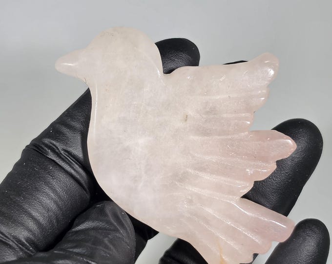 Rose Quartz Bird Carving