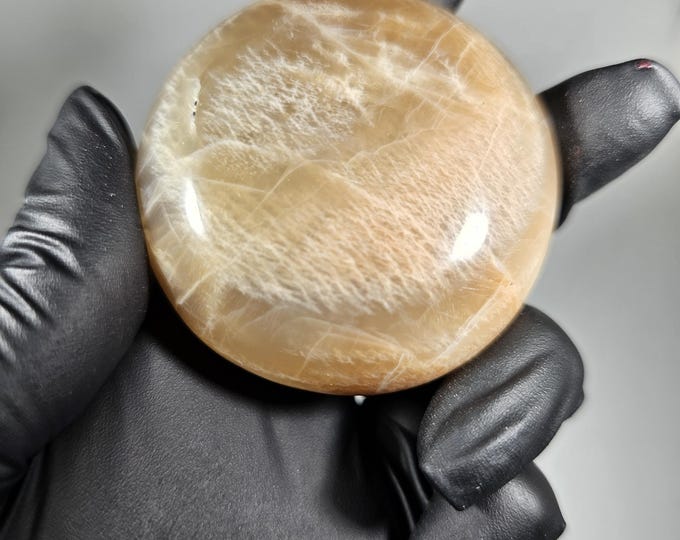 Peach Moonstone Palm Stone