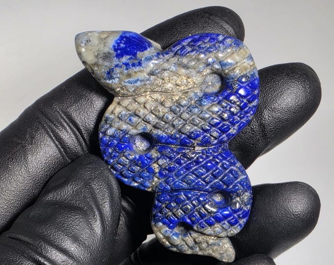 Lapis Lazuli Snake Carving