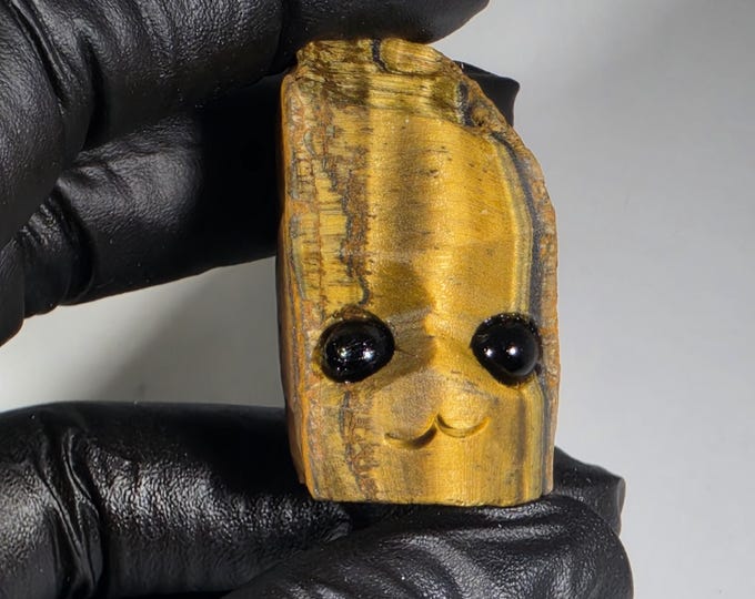 Tigerseye Pet Rock Carving