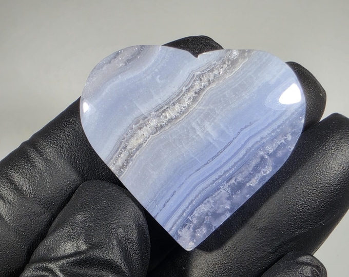 Blue Lace Agate Heart Stone