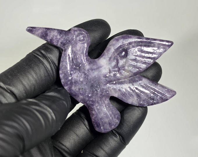 Lepidolite Hummingbird Carving