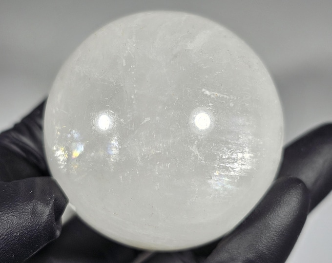 47mm White Calcite Sphere *Imperfect