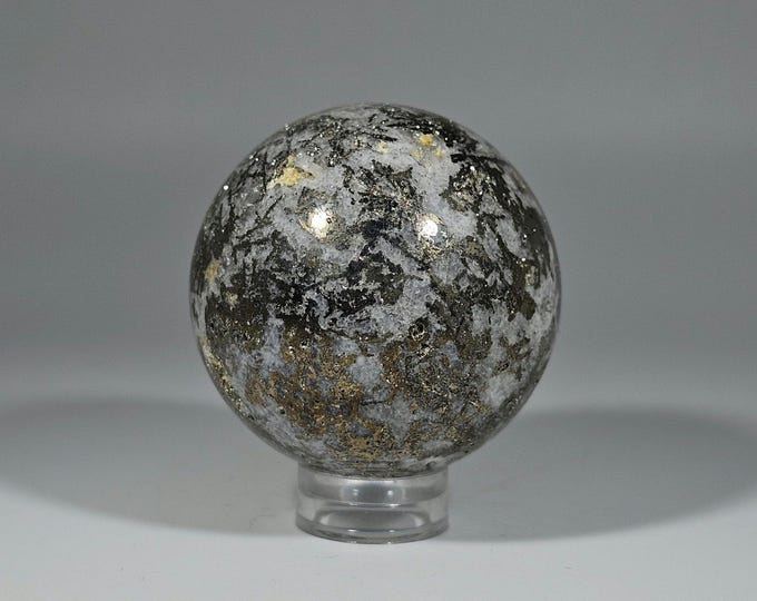 40mm Pyrite with Quartz Sphere
