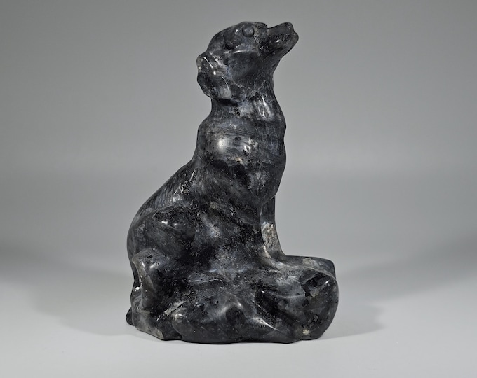 3" Larvikite Dog Carving