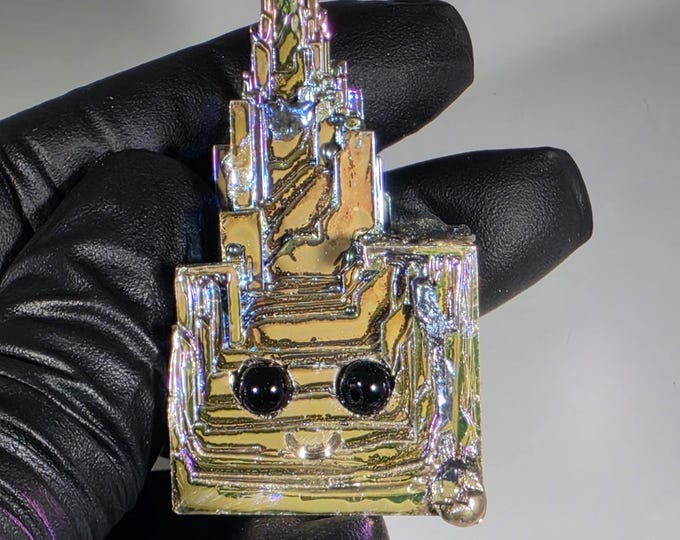 Bismuth Pet Rock Carving