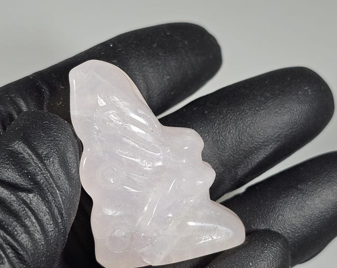 Mini Rose Quartz Fairy Carving