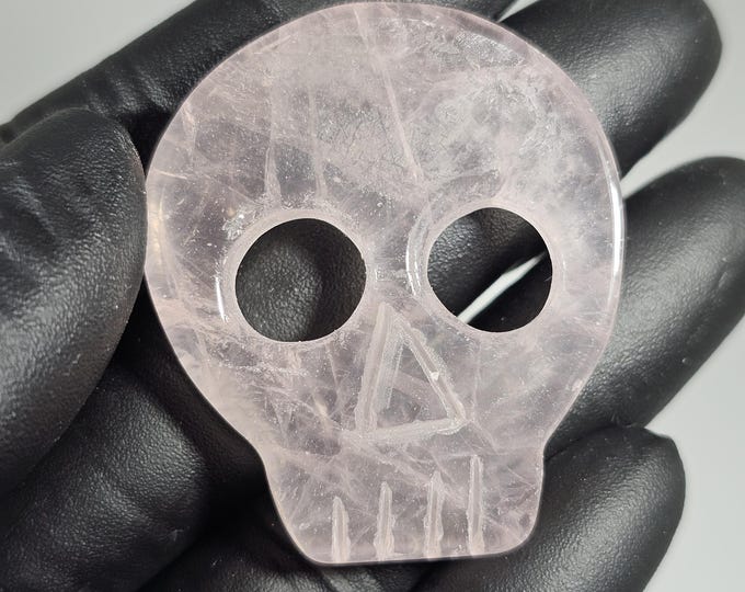 Rose Quartz Skull Carving