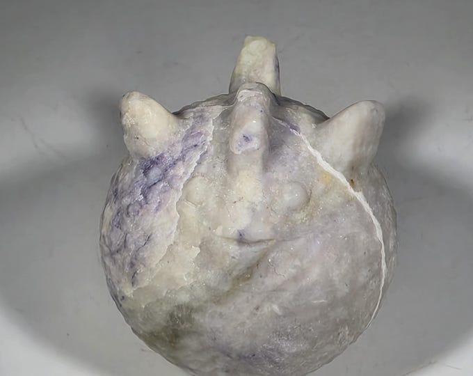 Purple Opal Puffer Fish Carving