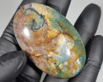 Colorful Ocean Jasper Palm Stone