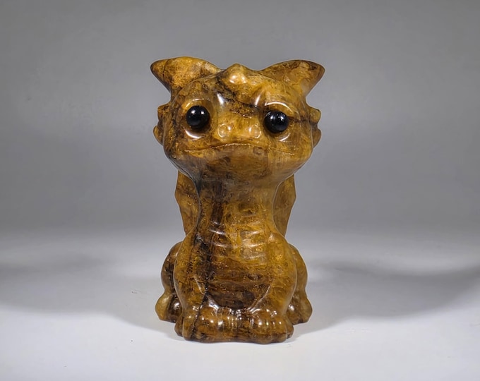 Golden Healer Dragon Carving
