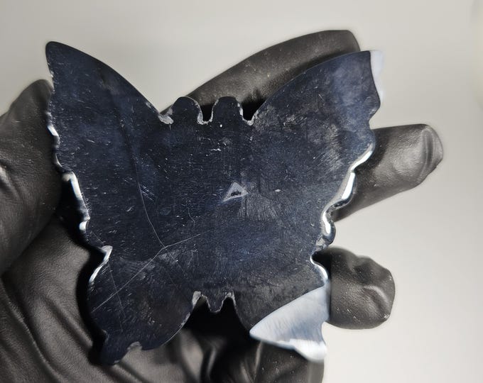 Black Agate Butterfly Carving