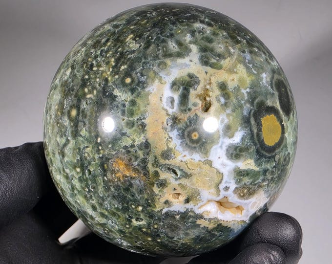 61mm Druzy Ocean Jasper Sphere