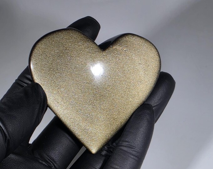 Golden Obsidian Heart Stone