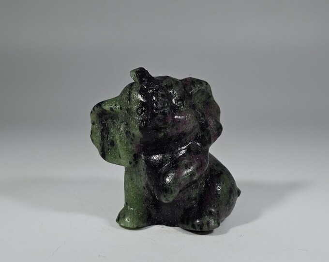 Ruby in Zoisite Elephant Carving