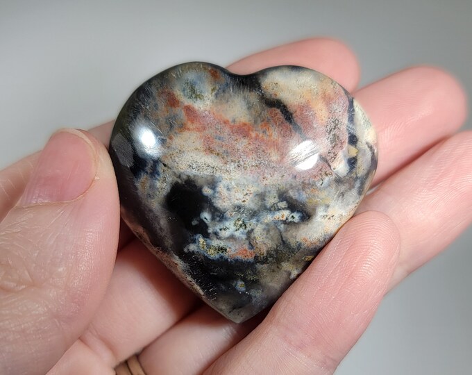 Ocean Jasper Heart Carving