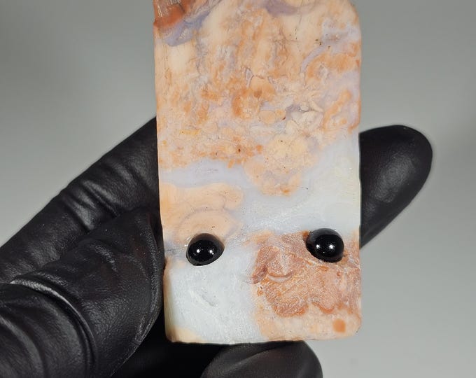 Pink Agate Pet Rock Carving Cotton Candy Agate