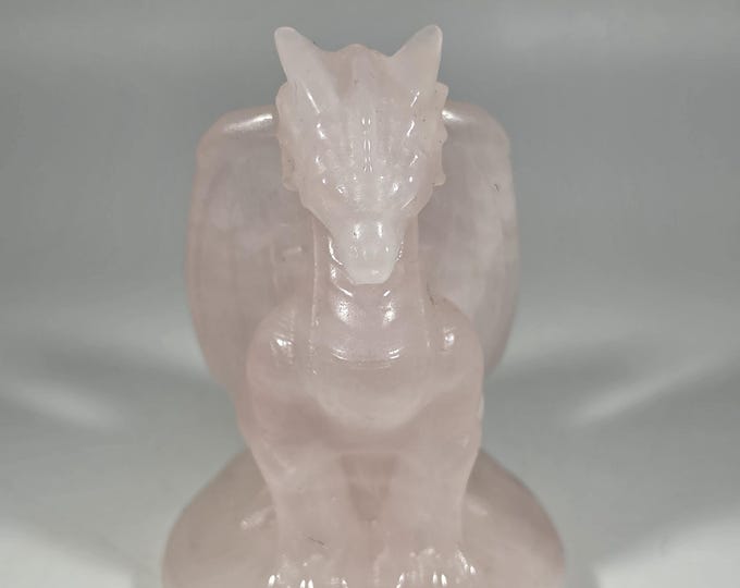 Rose Quartz Dragon Carving