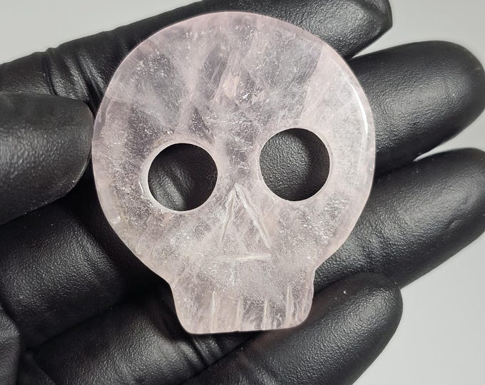 Rose Quartz Skull Carving